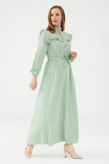 Picture of Long Dress with a Belt - Mint
