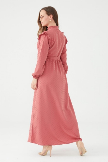 Picture of Belted Long Dress - Rose