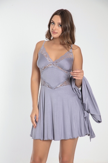 Picture of Breast-laced back detailed nightgown