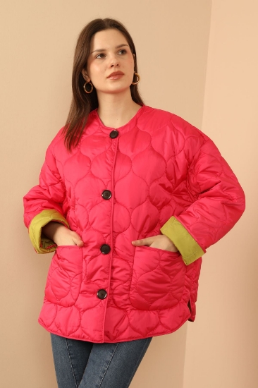 Picture of Jesica Fabric Onion Pattern Quilted Women's Coat - RUSHSIA