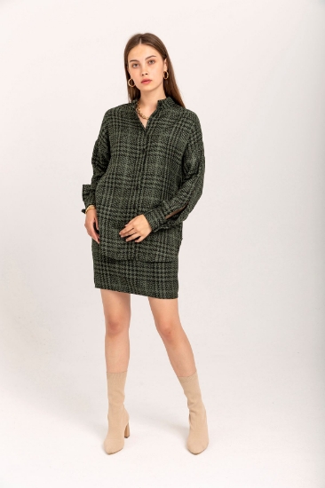 Picture of Plaid Fabric Mini Size Plaid / Square Women's Skirt - Khaki