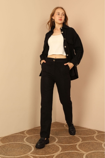 Picture of Cachet Fabric Long Size Classic Women's Pants - Black