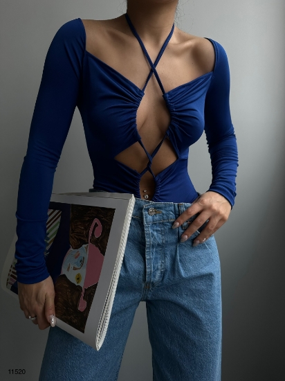 Picture of Shirring Detail Low-Cut Bodysuit