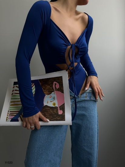 Picture of Shirring Detail Low-Cut Bodysuit