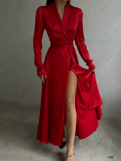 Picture of Maxi-Length Lace Satin Dress