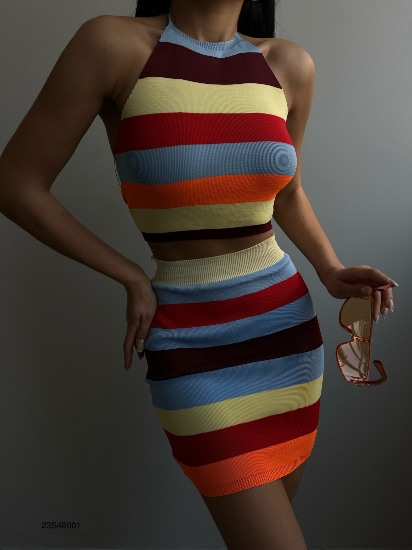 Picture of Colorful Striped Knitwear Suit