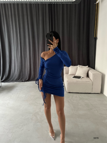 Picture of Low Shoulder Shirred Mini Dress
