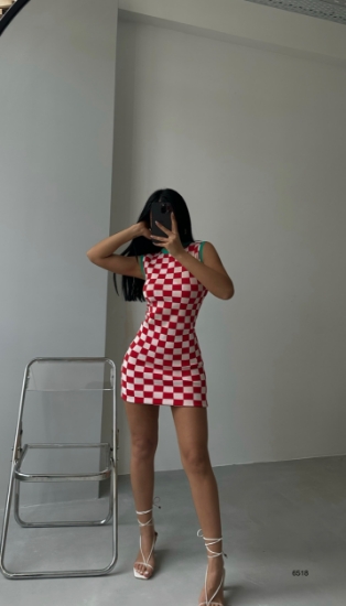 Picture of Checkered Knitwear Dress