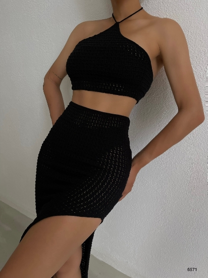 Picture of Knitted Bustier Skirt Suit