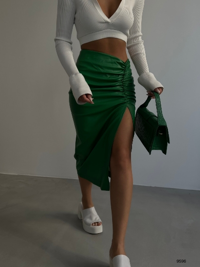 Picture of Shirred Leather Skirt