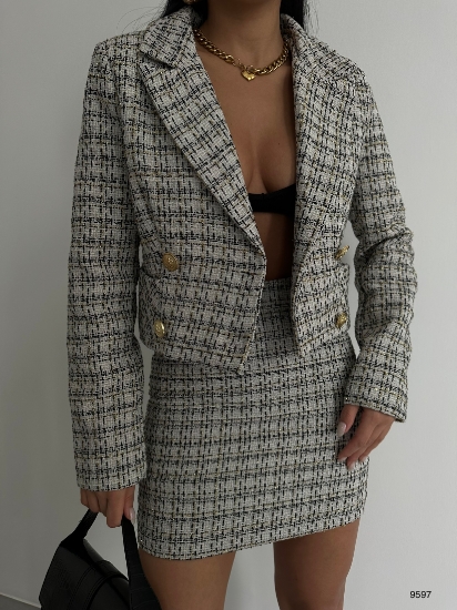 Picture of Tweed Crop Jacket Skirt Suit