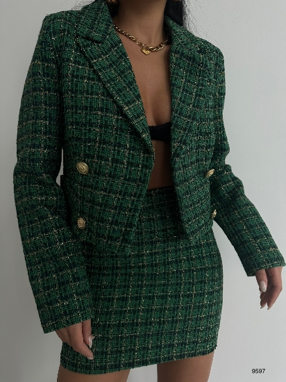 Picture of Tweed Crop Jacket Skirt Suit