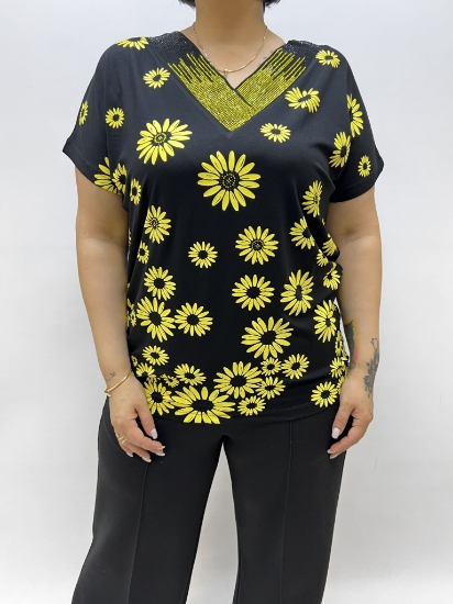 Picture of Gıyas Women's Blouse - Black - Yellow 3420