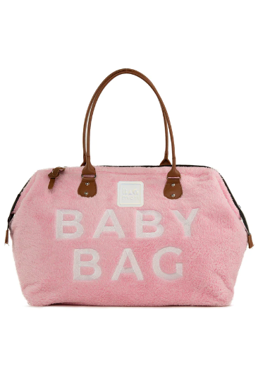 Picture of Baby Bag Fluffy Printed Baby Care Mother Bag - Pink