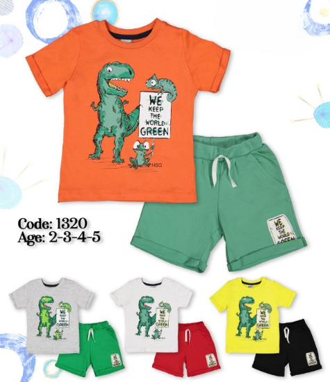 Picture of Boy's T-Shirt & Short Sets 2 Pcs - Orange