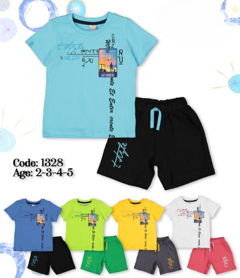 Picture of Boy's T-Shirt & Short Sets 2 Pcs - Mint