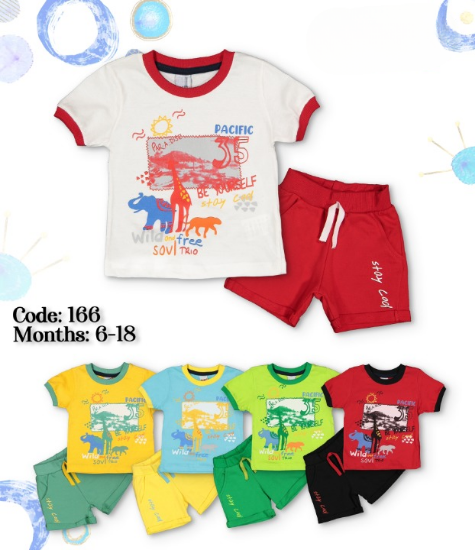 Picture of Boy's T-Shirt & Short Sets 2 Pcs - Red