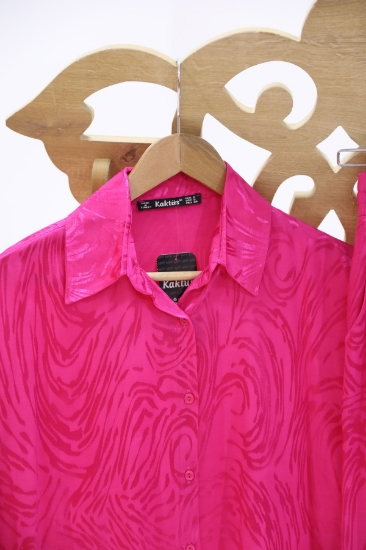 Picture of Jacquard Fabric Women's Shirt-Fuchsia