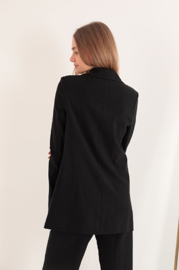 Picture of Linen Fabric Oversize Women's Jacket-Black