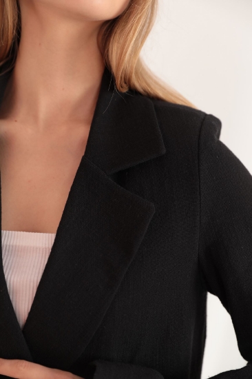Picture of Linen Fabric Oversize Women's Jacket-Black