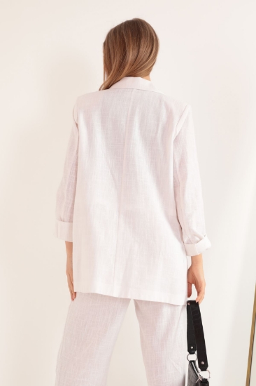 Picture of Linen Fabric Oversize Women's Jacket-Ecru