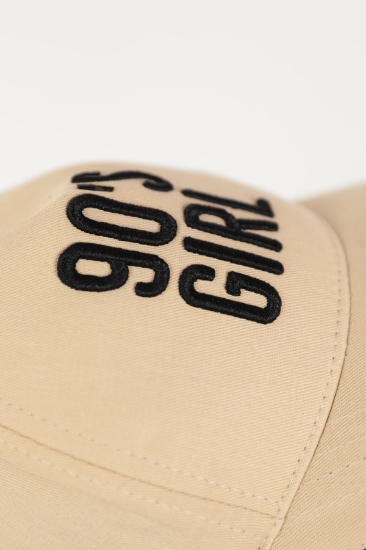 Picture of 90's Girl Embroidered Cap-Beige