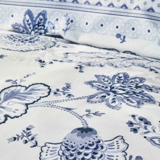 Picture of Karaca Home Amar Blue 100% Cotton Double Duvet Cover Set