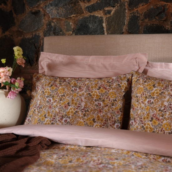 Picture of Karaca Home Florent Yellow Double Duvet Cover Set Knitwear Blanket Set