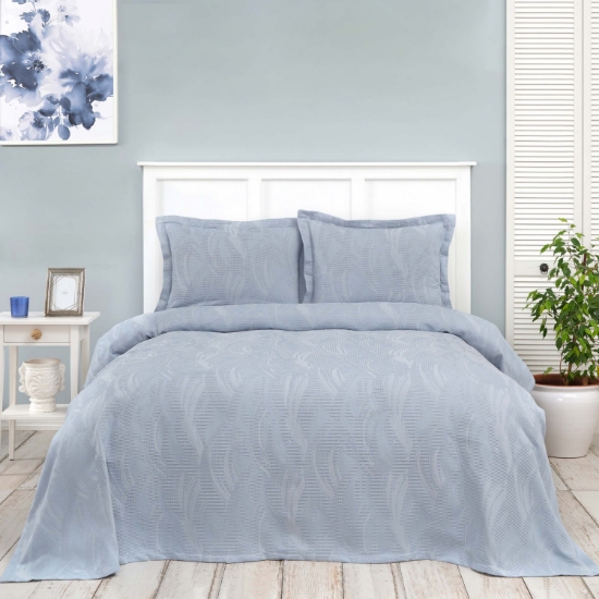 Picture of Karaca Home Blanche Blue Double Waffle Bedspread Set