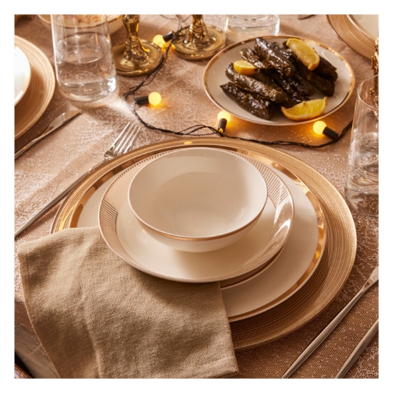 Picture of Karaca Gold Line 24 Pieces 6 Person Porcelain Dining Set