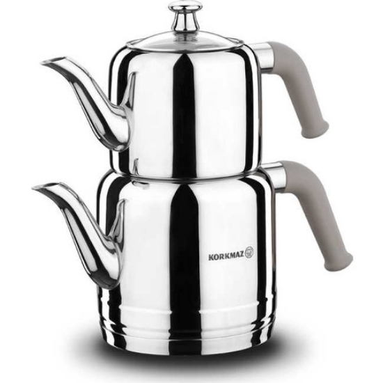 Picture of Korkmaz A189-02 Riva Steel Teapot Set Beige
