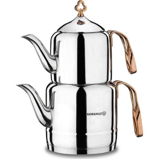 Picture of Korkmaz A213 Çintemani Rosagold Teapot Set