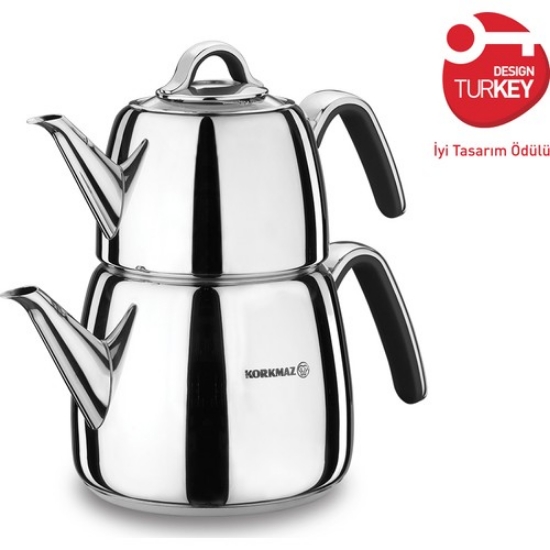 Picture of Korkmaz A197 Vertex Teapot Set Black