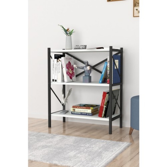Picture of Bofigo Decorative 3 Shelf Bookcase Metal Bookcase White