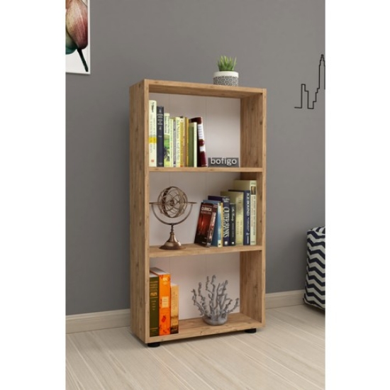 Picture of Bofigo Decorative 3 Shelf Bookcase Modern Pine Bookcase