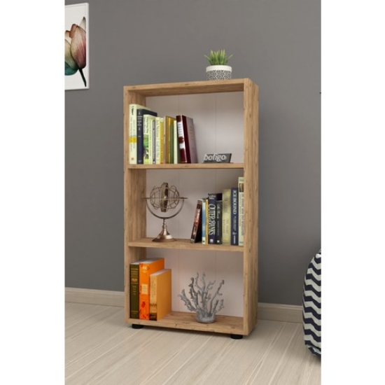 Picture of Bofigo Decorative 3 Shelf Bookcase Modern Pine Bookcase