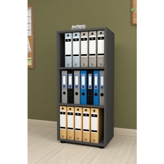 Picture of Bofigo 3 Shelf Bookcase Office Cabinet Folder Multipurpose Cabinet Kitchen Cabinet Anthracite