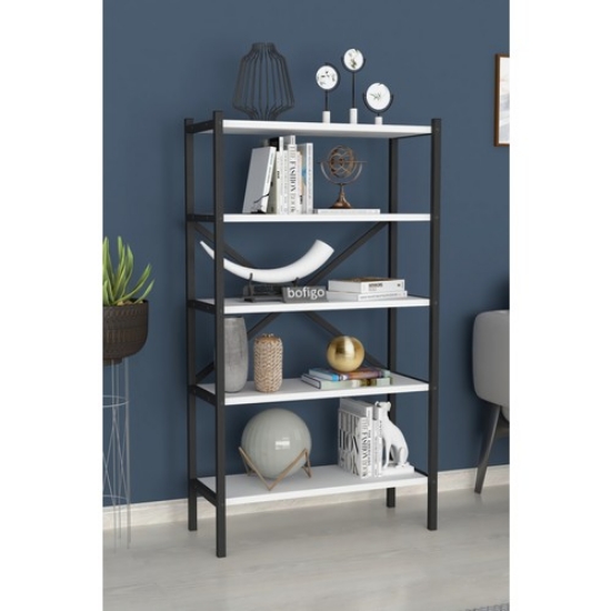 Picture of Bofigo 5 Shelf Bookcase Decorative Metal Bookcase White