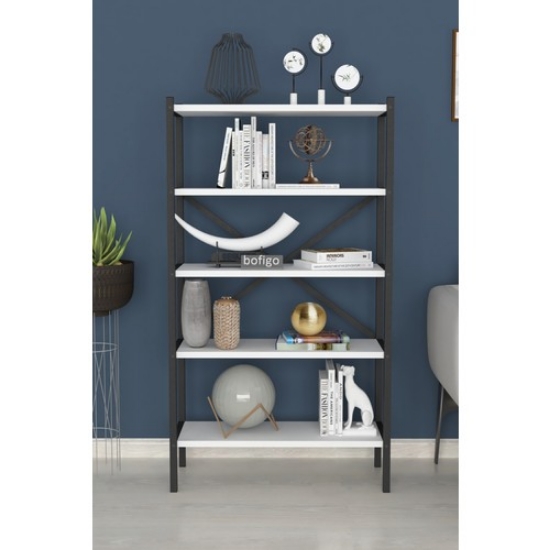 Picture of Bofigo 5 Shelf Bookcase Decorative Metal Bookcase White
