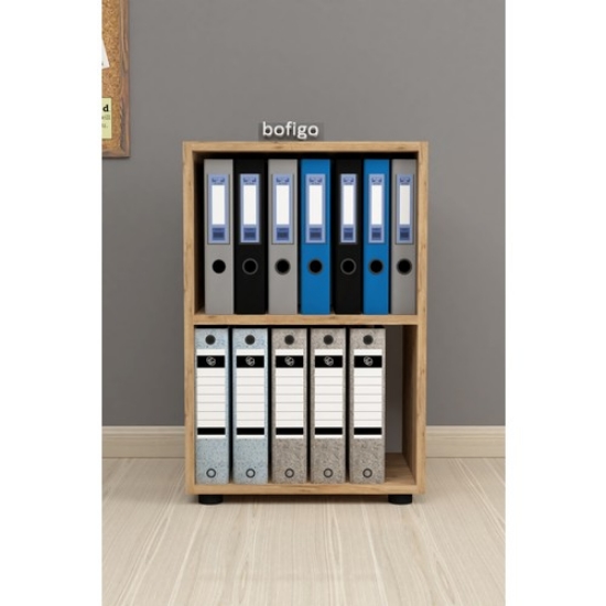Picture of Bofigo 2 Shelf Bookcase Office Cabinet Folder Multipurpose Cabinet Kitchen Cabinet Pine